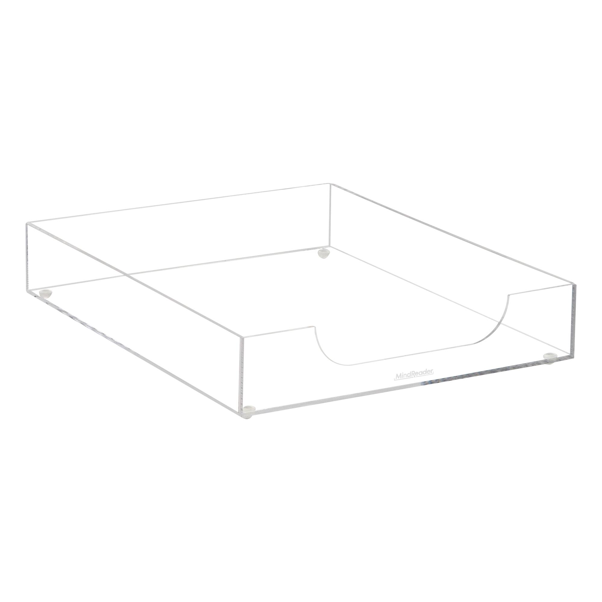 Mind Reader Paper Tray, Desktop Organizer, File Storage, Modern, Office, Acrylic, Clear